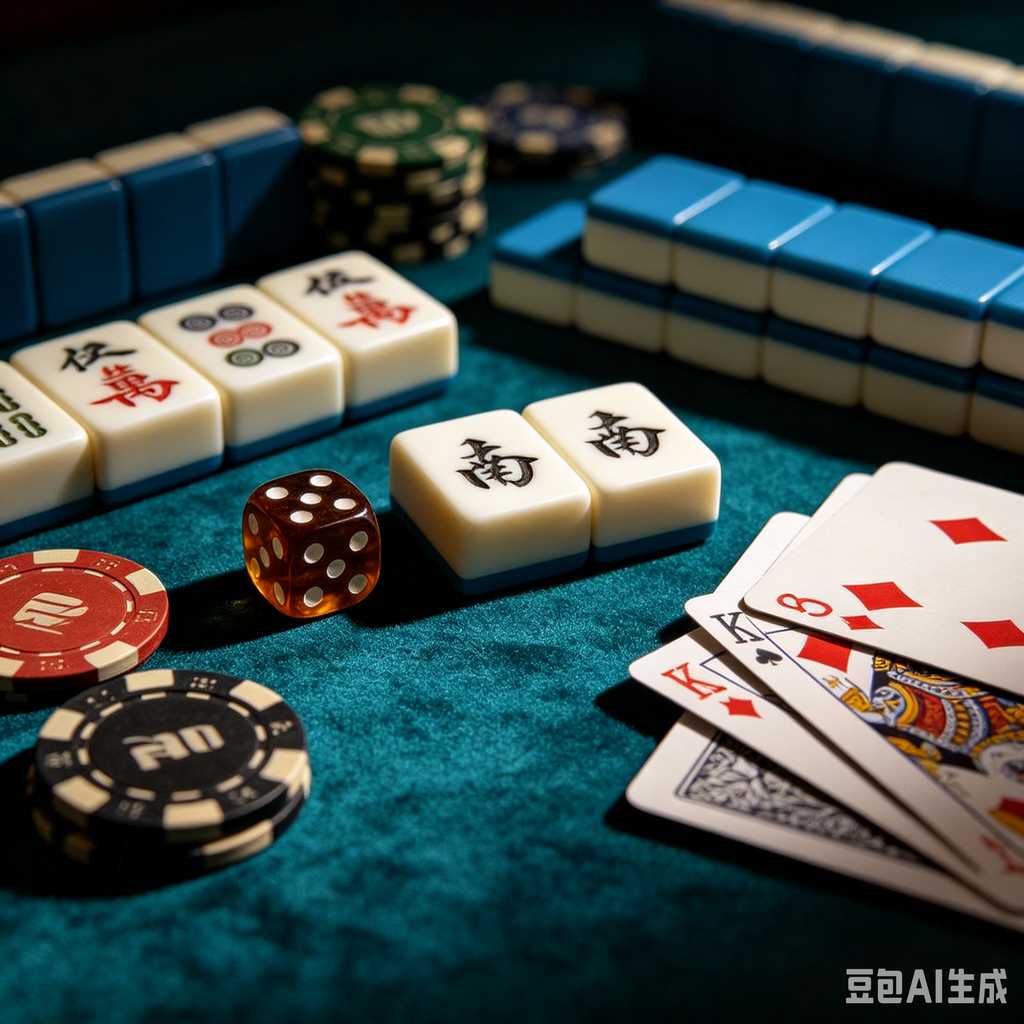 vintage text mahjong set